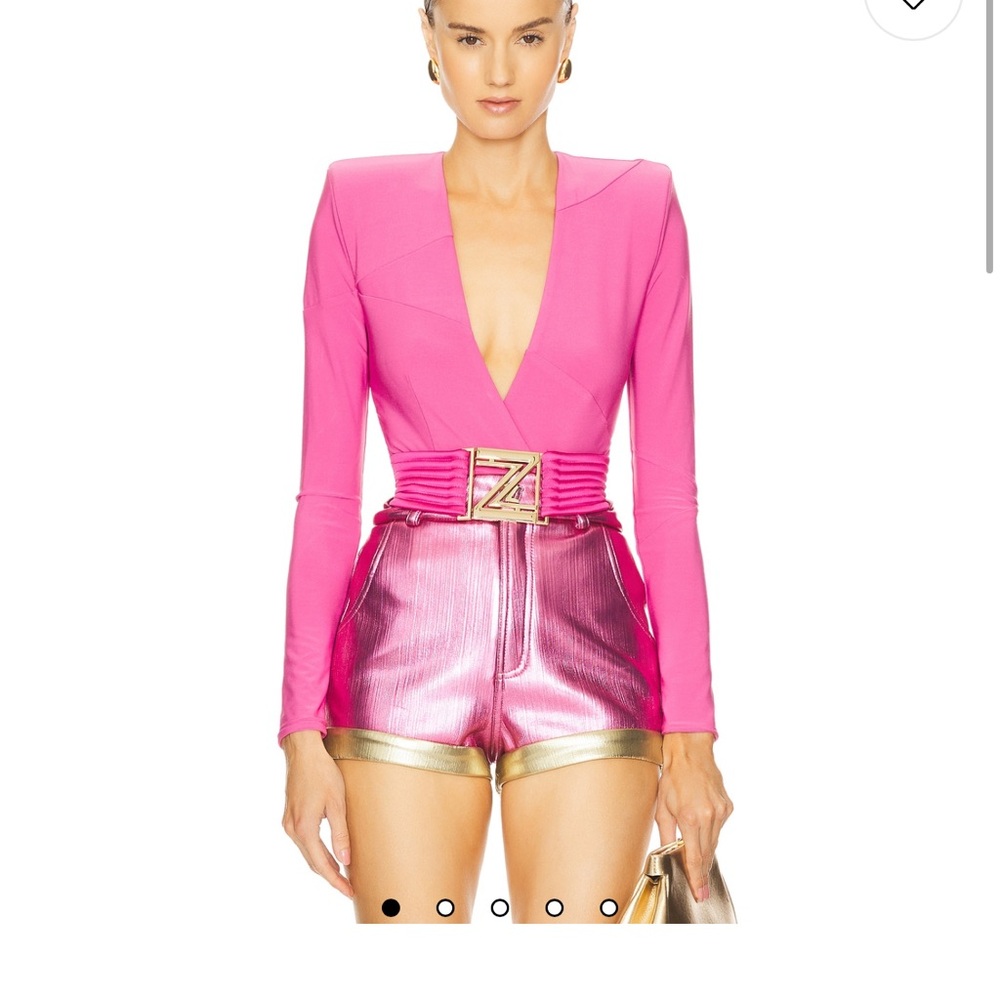 Zhivago Pink Embellished Long Sleeve Bodysuit